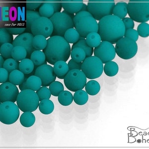 70 pcs 3 mm UV Active Neon Emerald Czech Glass Round Beads (8030)