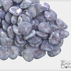 50 pcs Chalk Blue Teracotta Czech Rose Petal Beads 7x8 mm (8347)