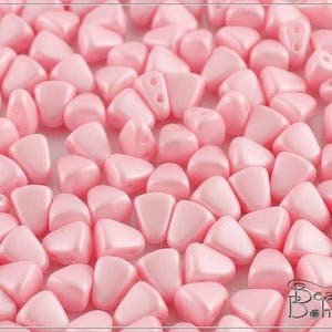 60 pcs Powdery Pink Nib-Bit Beads 5x6 mm, (11044)