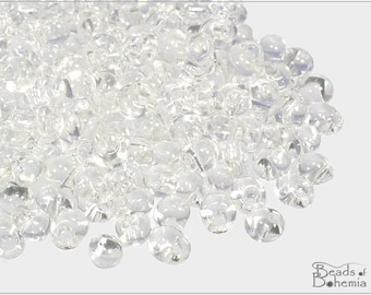 20 g de perles de graines Czech Drop Preciosa taille 5/0, Cristal (1041)