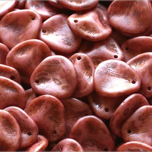 10 pcs Chalk Herbs&Spices Chilli Czech Rose Petal Beads 14x13 mm (12989)