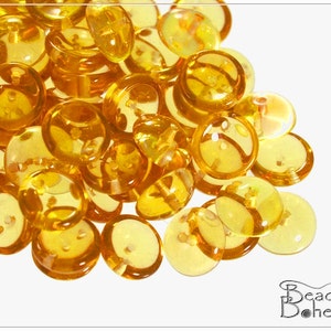 30 Stück Transparent Light Topaz 2 Hole Böhmische Schweinchen Perlen 8x4 mm (9171)