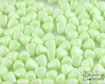 60 pcs Powdery Green Nib-Bit Beads 5x6 mm, (11041)