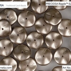 10 pcs Pastel Light Brown Coco Preciosa Ripple beads, 12x4 mm (10824)