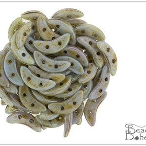 30 pcs Chalk Safari CzechMates Crescent Beads 10x4,5 mm (9419)