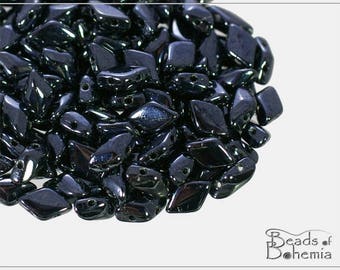60 pcs Metallic Hematite GemDuo Beads 5x8 mm, (11311)