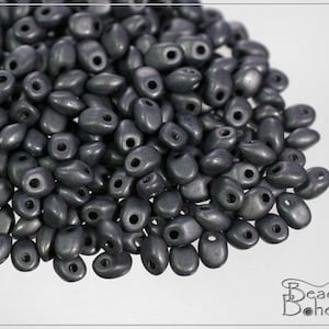 20 g AMC Matte Metallic Gunmetal Czech Preciosa SOLO Beads 2,5x5 mm (8165)