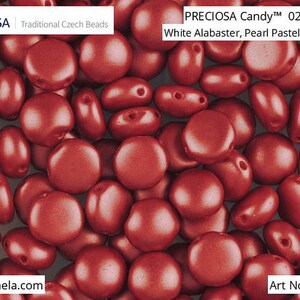 30 pcs 8 mm 2 Hole Czech Candy Beads Pastel Dark Coral (10613)