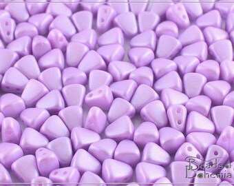 60 pcs Powdery Lilac Nib-Bit Beads 5x6 mm, (11042)