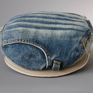 Jeans flat hat recycled with leather visor
