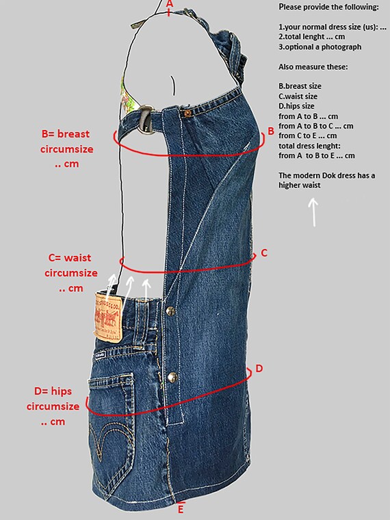 Jeans Dress 'dokjurk', Loose Fit, A-Line Shape: Made to Order