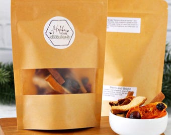 Merry and Bright Citrus Spice Simmer Pot Kit - Simmering Stovetop Potpourri - Grapefruit, Cranberry, Clementine, Clove, Star Anise, Cinnamon