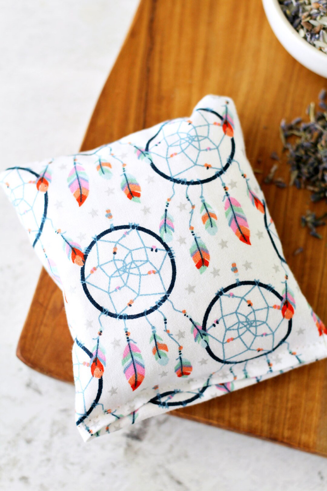 Dream Pillow, Heating Pad Herbal Lavender and Rice Dream Catcher Pattern for Sleep, Calm