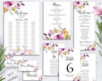 folded wedding program wedding reception program template etsy