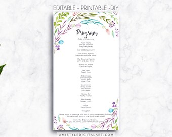 floral wedding reception set wedding menu wedding place etsy