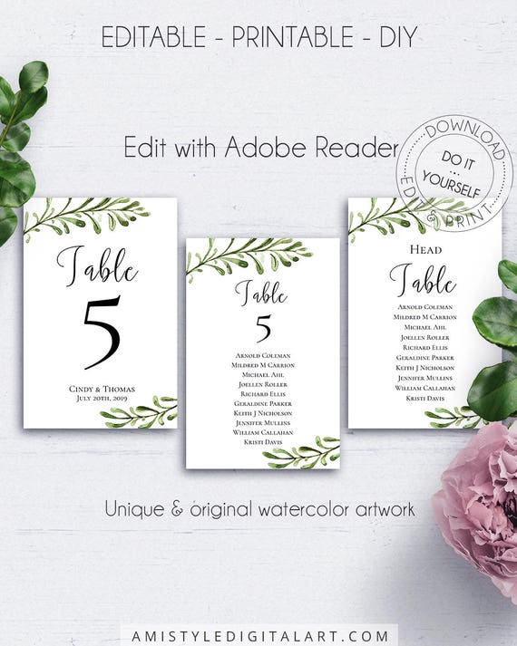 rustic reception table numbers wedding customize editable etsy