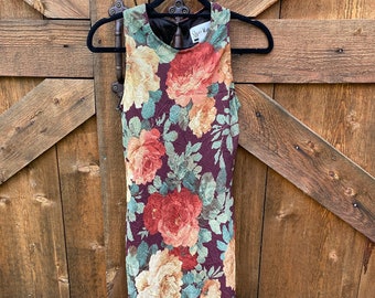 Vintage 1990’s Floral Sleeveless Maxi Dress Size 4