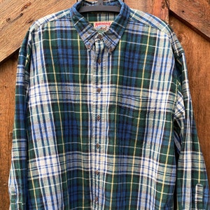 Vintage Men’s Adirondack Plaid Button Down Size XL