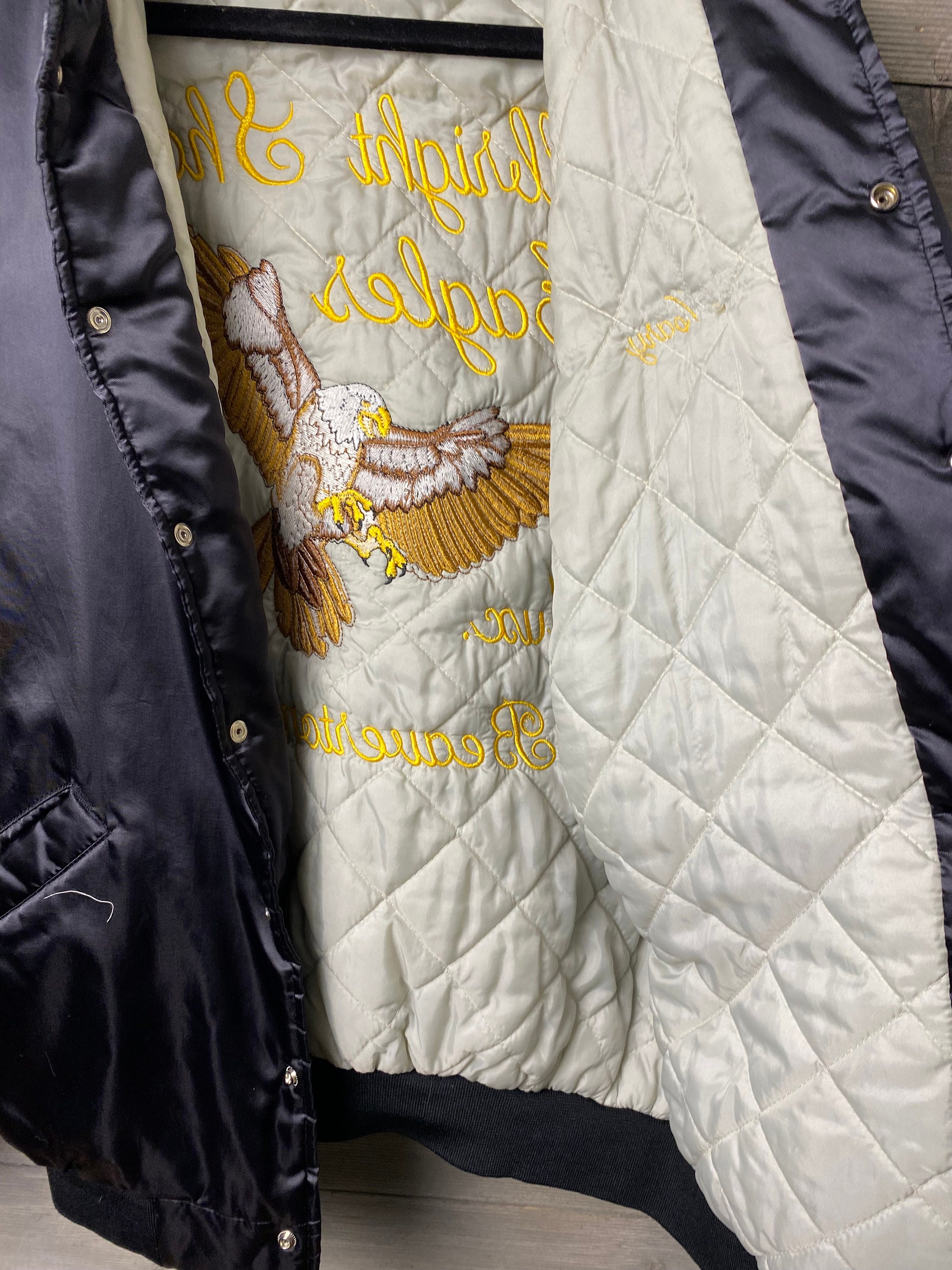 Vintage Women's Satin Club Bomber Style Jacket With