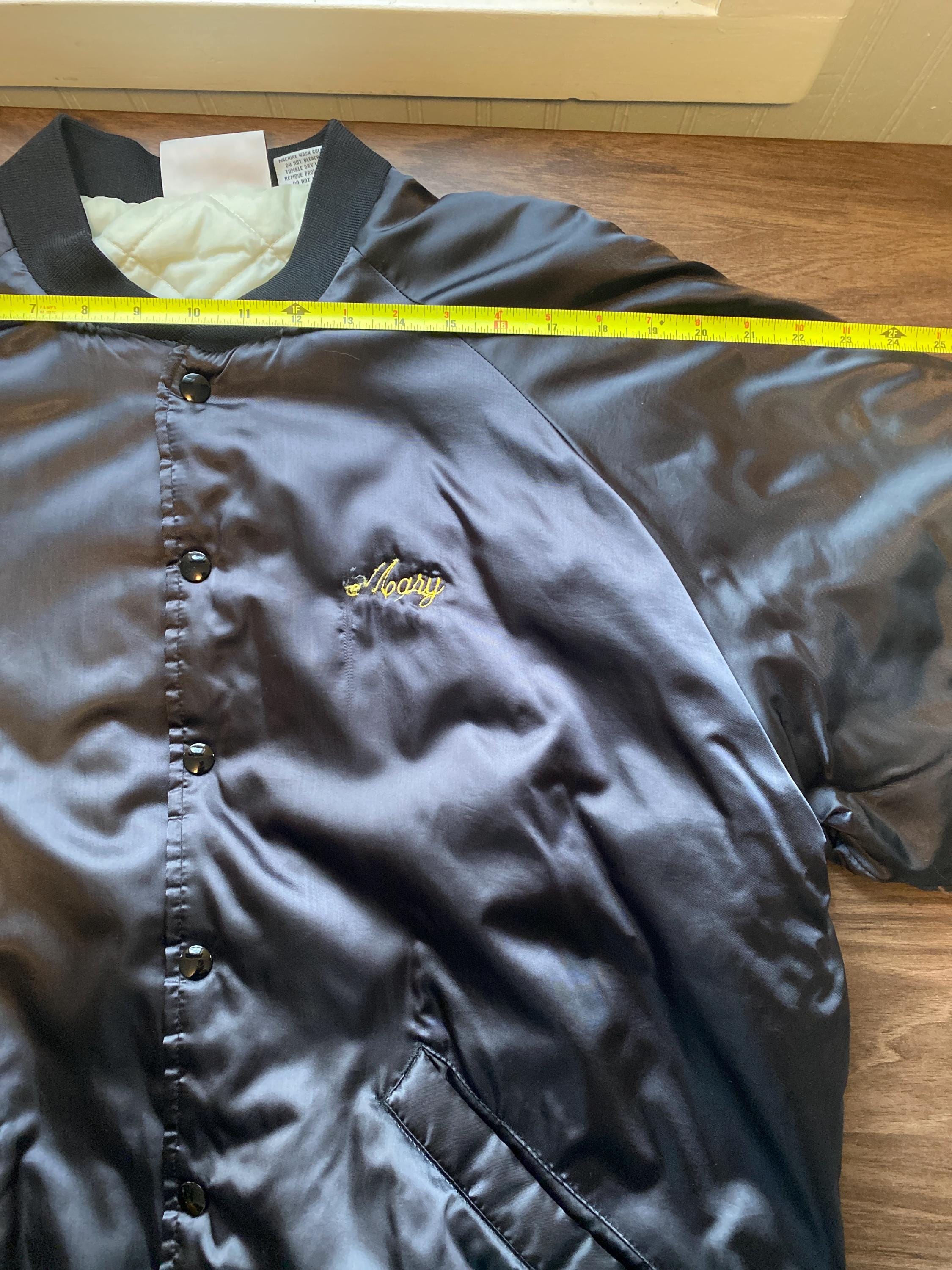 Vintage Women's Satin Club Bomber Style Jacket With