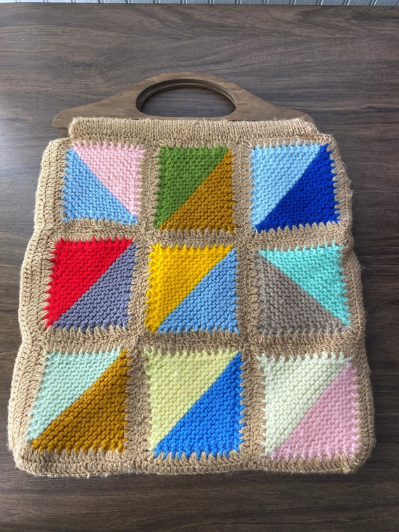 Vintage handmade crocheted purse
