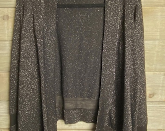 Y2K Black Glittery Asymetrical Shrug Size Small whimsigoth
