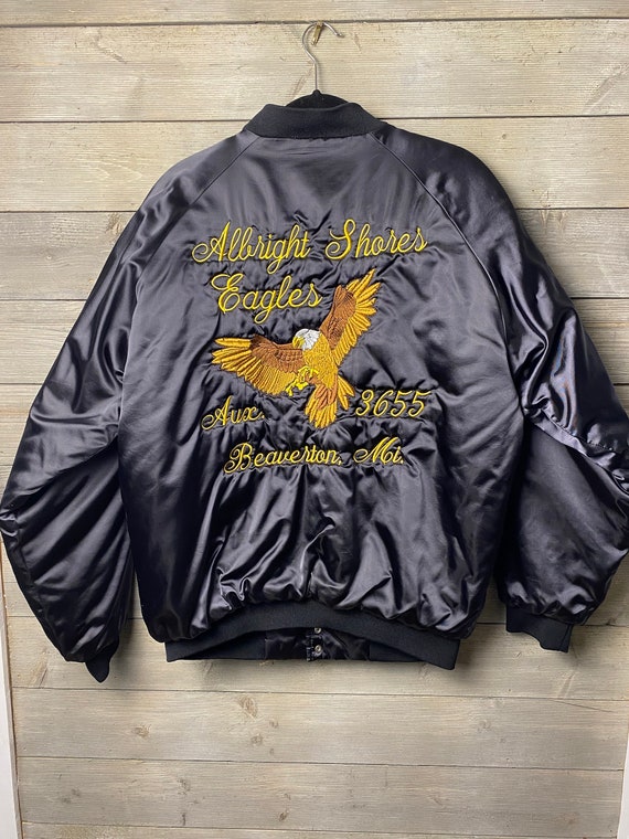 Vintage Women's Satin Club Bomber Style Jacket With