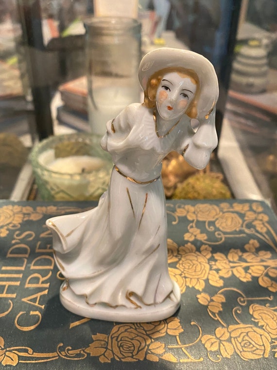 1940s Ceramic Lady Figurine Made in Occupied Japan Etsy