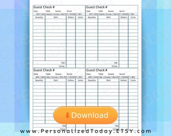 Restaurant Order Pad Etsy