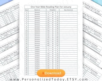 Bible Reading Plan Etsy