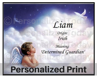 name meaning art print angel name history origin tyrone or any etsy