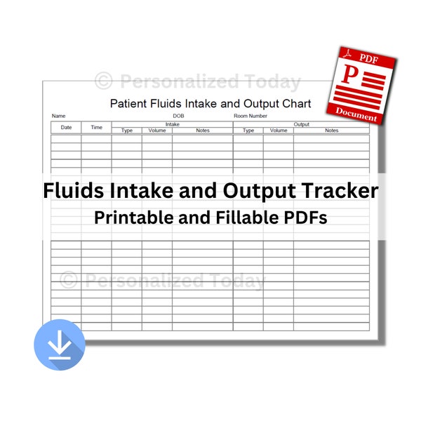 Intake and Output Chart - Etsy