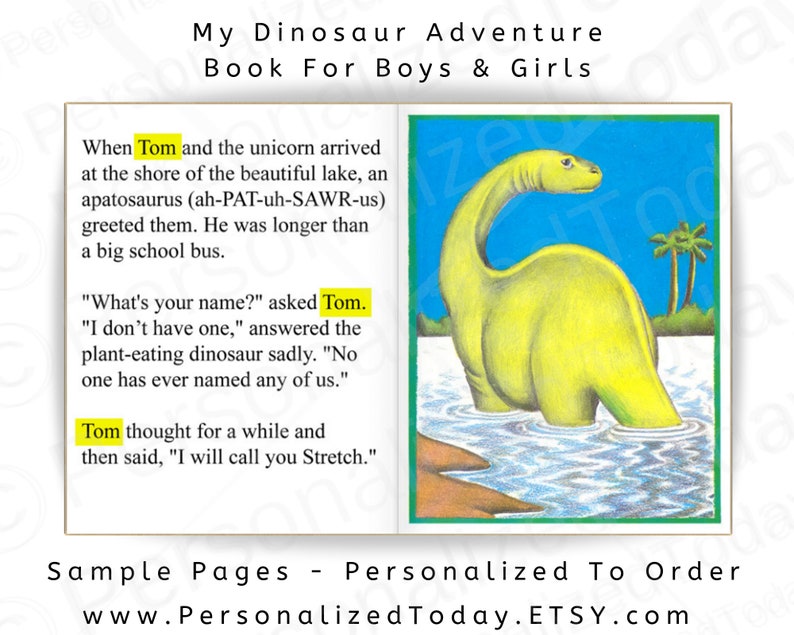 Dinosaur Book My Dinosaur Adventure Storybook Hardcover Custom Etsy