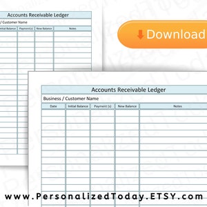 Printable Accounts Receivable Ledger in US Letter Size | Etsy