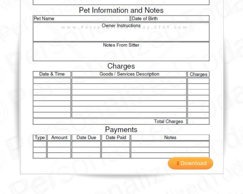 pet-sitting-service-invoice-printable-and-fillable-pdf-digital-etsy