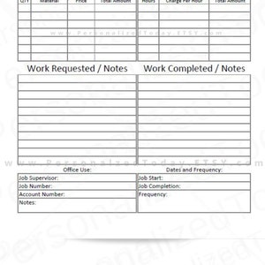 Landscaping Work Order Print and Write and Fillable Pdfs US - Etsy