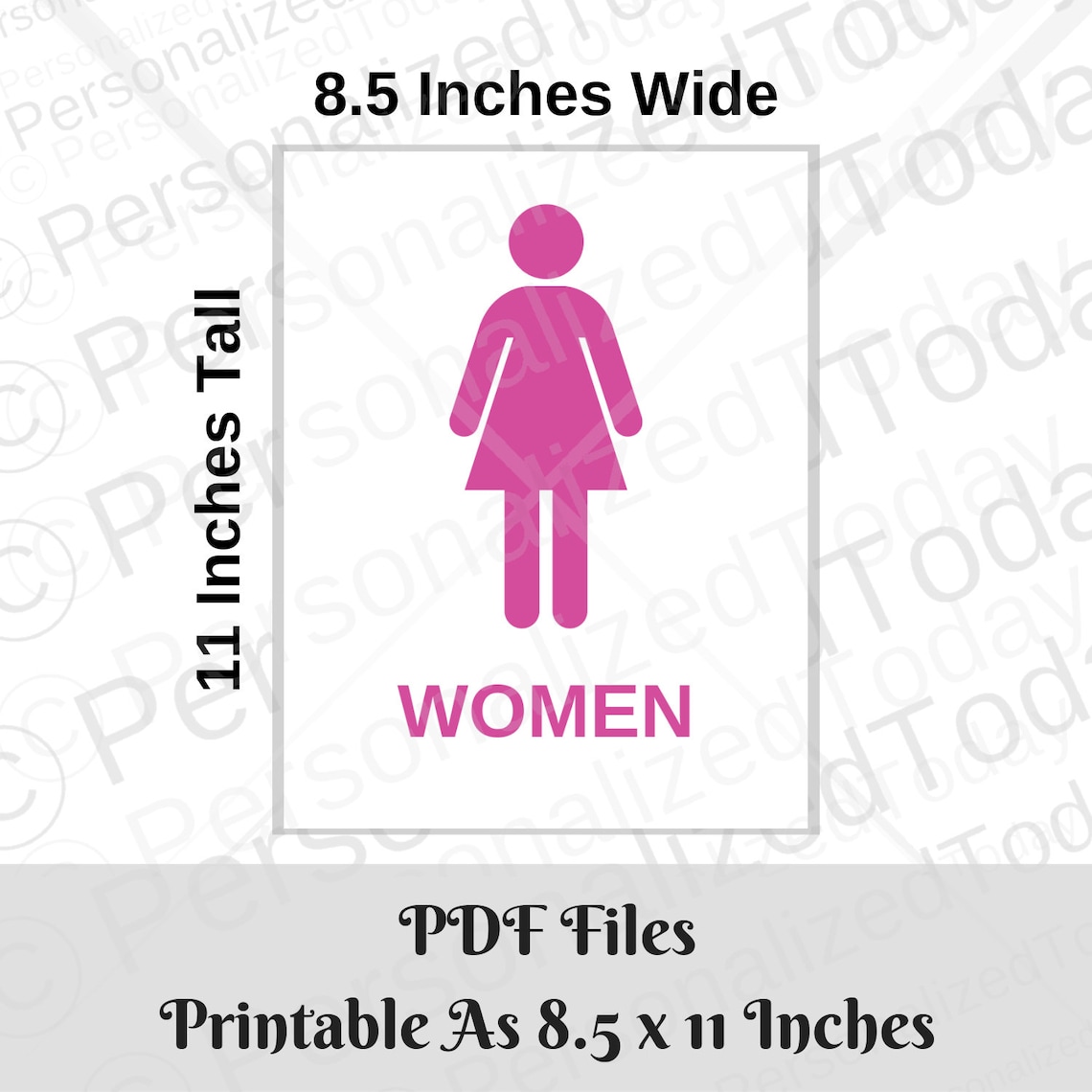 Bathroom Door Restroom Printable Signs Men Women and Family - Etsy