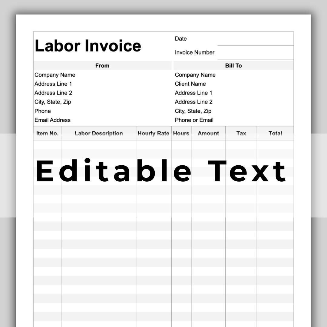 Labor Invoice Google Sheets Template - Hourly Service Tracker ...