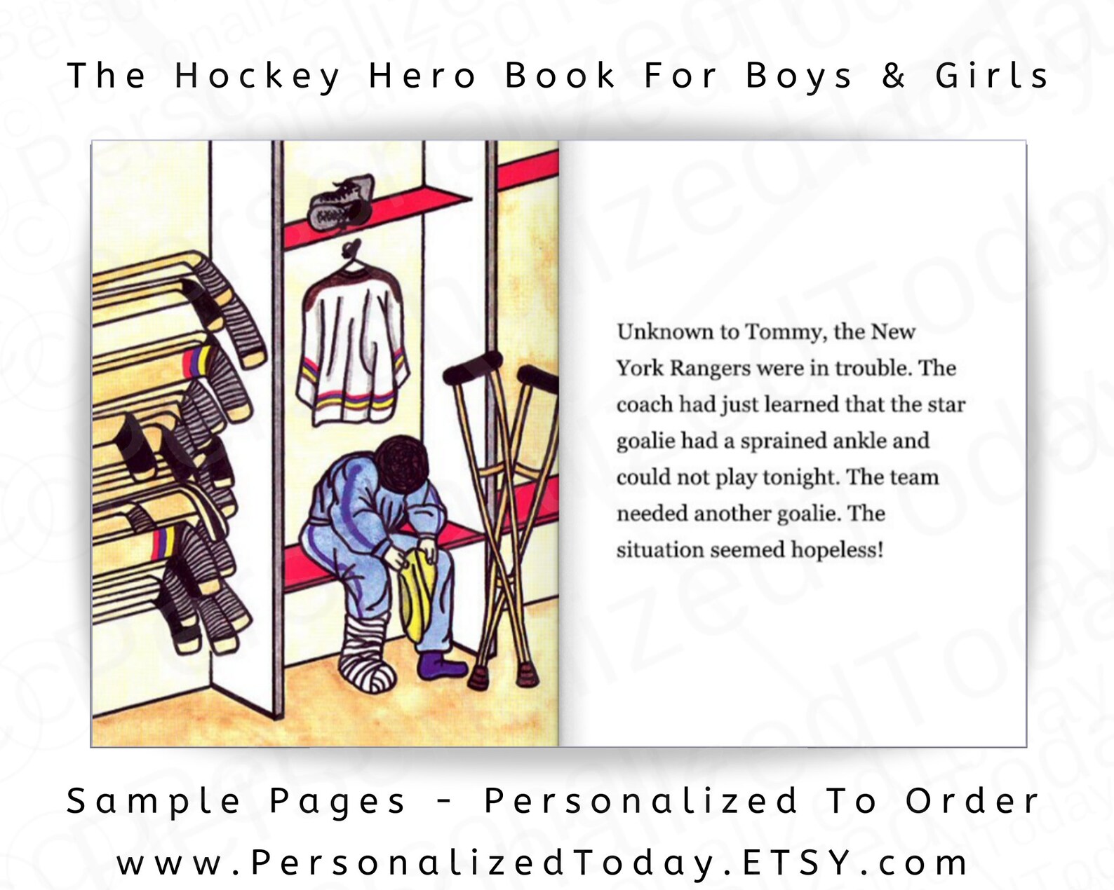 Personalized Hockey Book For Boys & Girls Ages 5 12 The Etsy