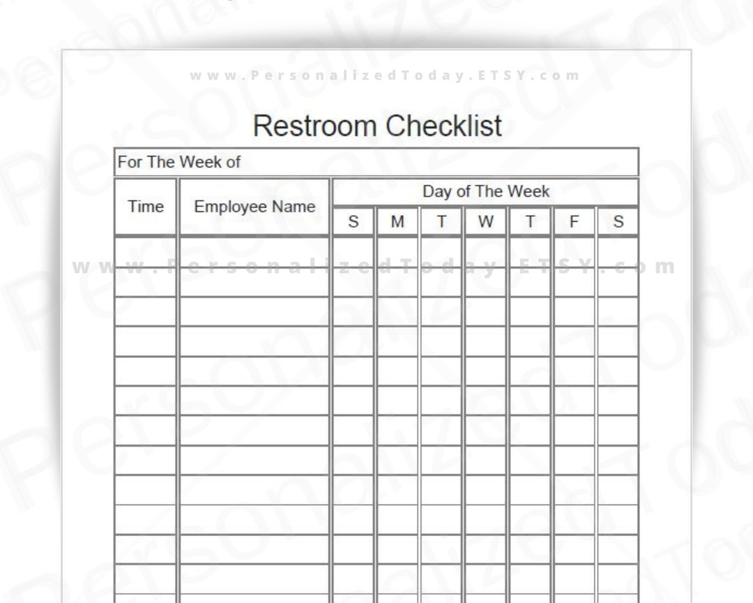 Bathroom Cleaning Schedule Template