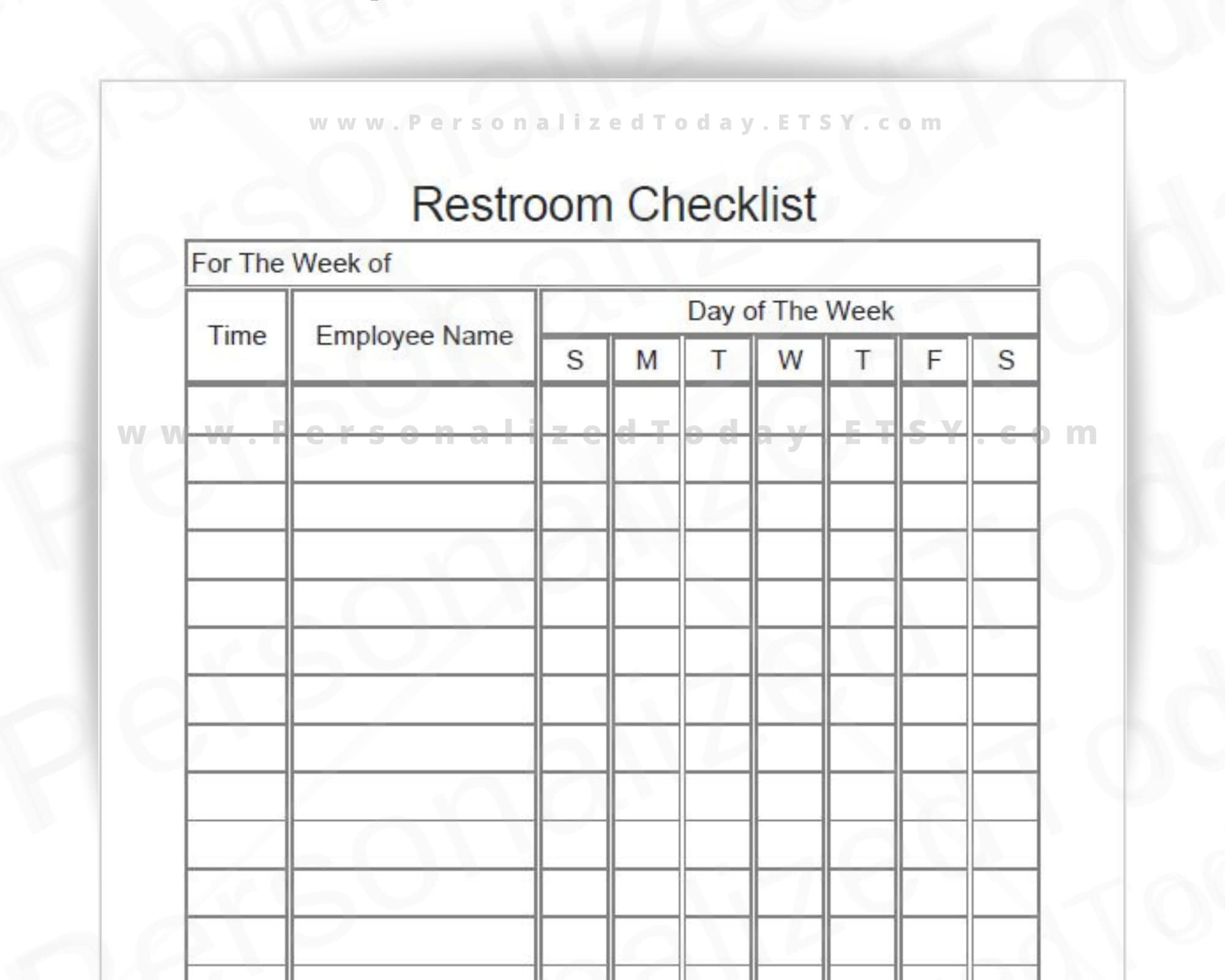 Bathroom Cleaning Checklist