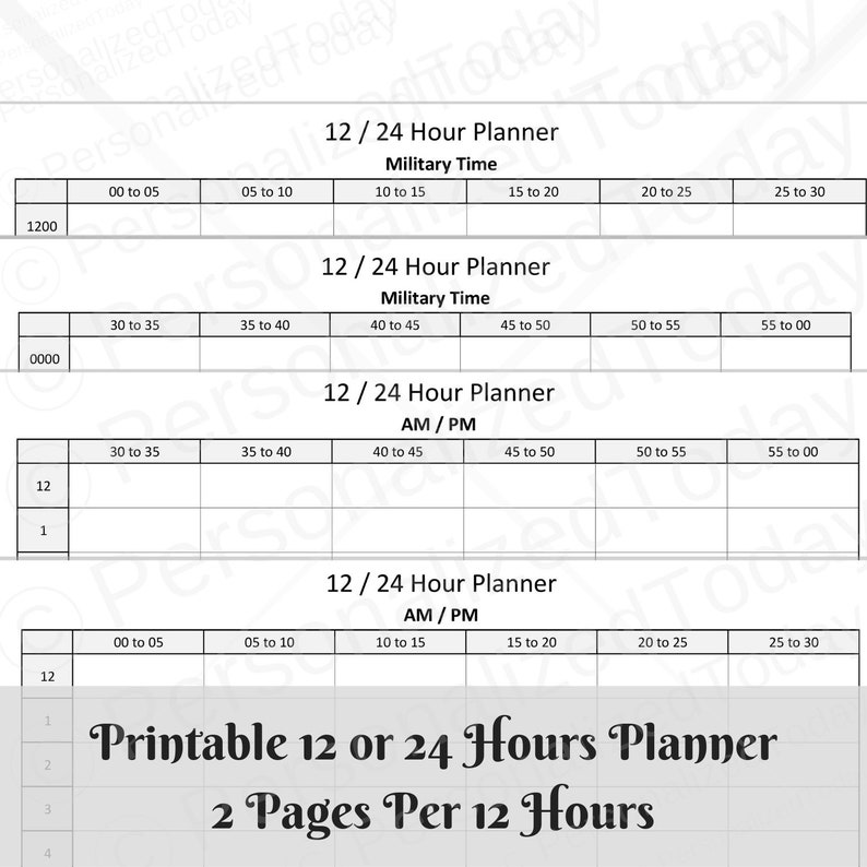Printable 12 or 24 Hour Planner Civilian and Armed service Season 5 Second Season Slots Each day Undated Blank Calendar Fast Obtain US Letter Measurement photograph regarding 24 Hour Daily Planner Printable known as Printable 12 or 24 Hour Planner Civilian and Army Period 5 Moment Season Slots Day-to-day Undated Blank Calendar Prompt Down load US Letter Sizing
