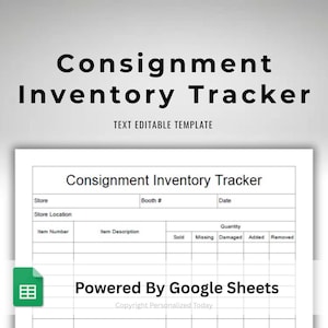 Consignment Booth Inventory Log - Track Stock, Loss & Restocking in Google Sheets - Editable Text - Auto Calculations - Letter Size Download