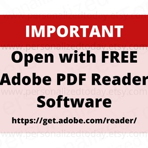 Important open with Adobe Acrobat DC Reader available for free download from https://get.adobe.com/reader. Files may not be compatible with other software types.