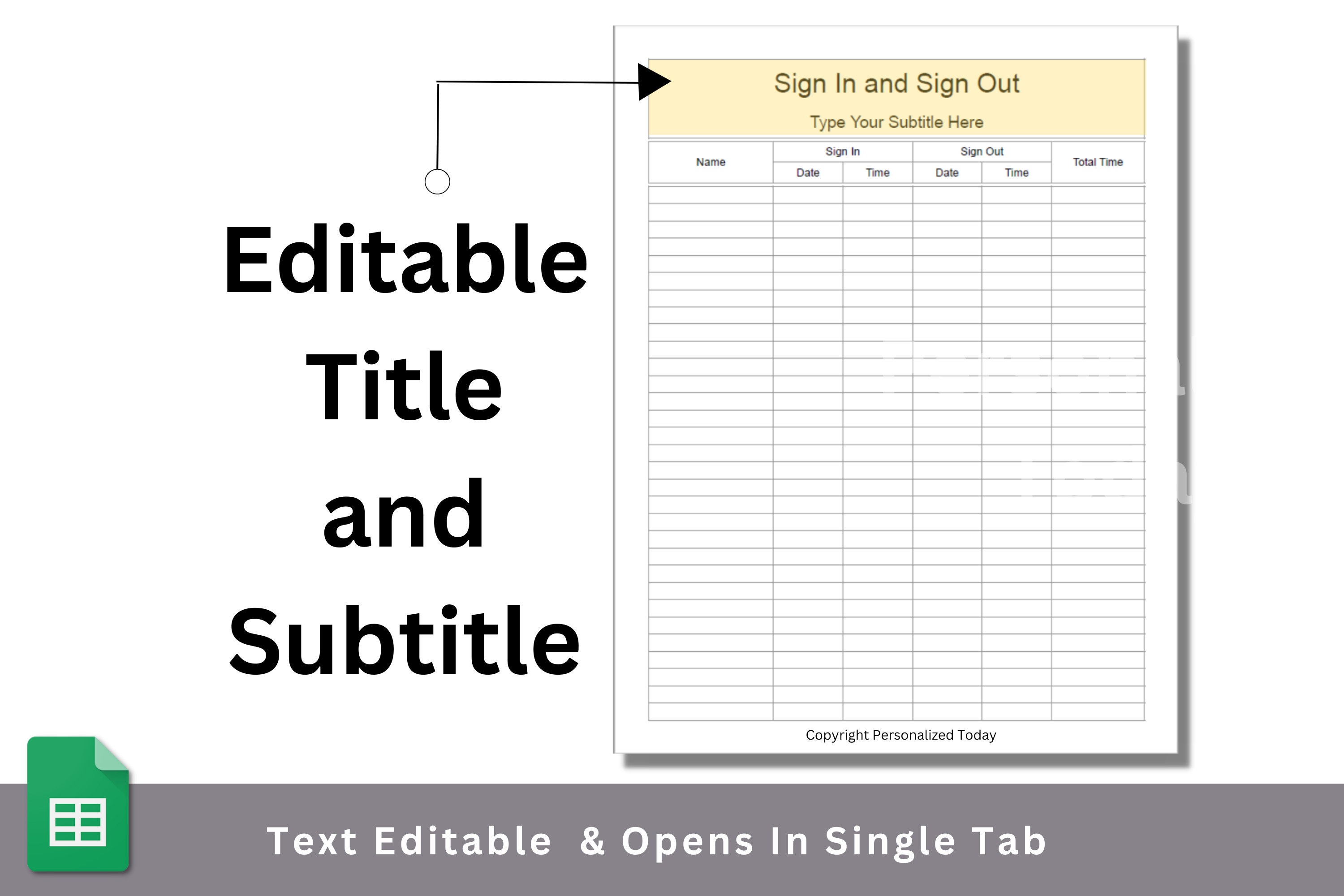 Simple Sign in and Sign Out Time Sheet Form Clock in and Out Auto ...