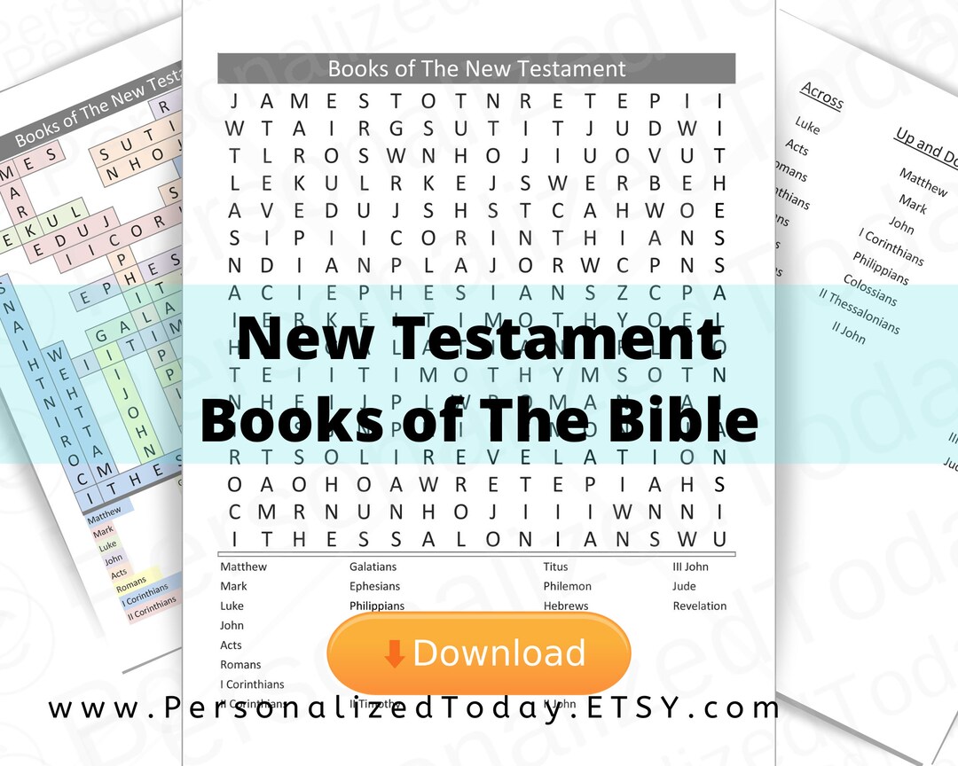 Printable New Testament Books of the Bible Word Search Puzzle - Etsy