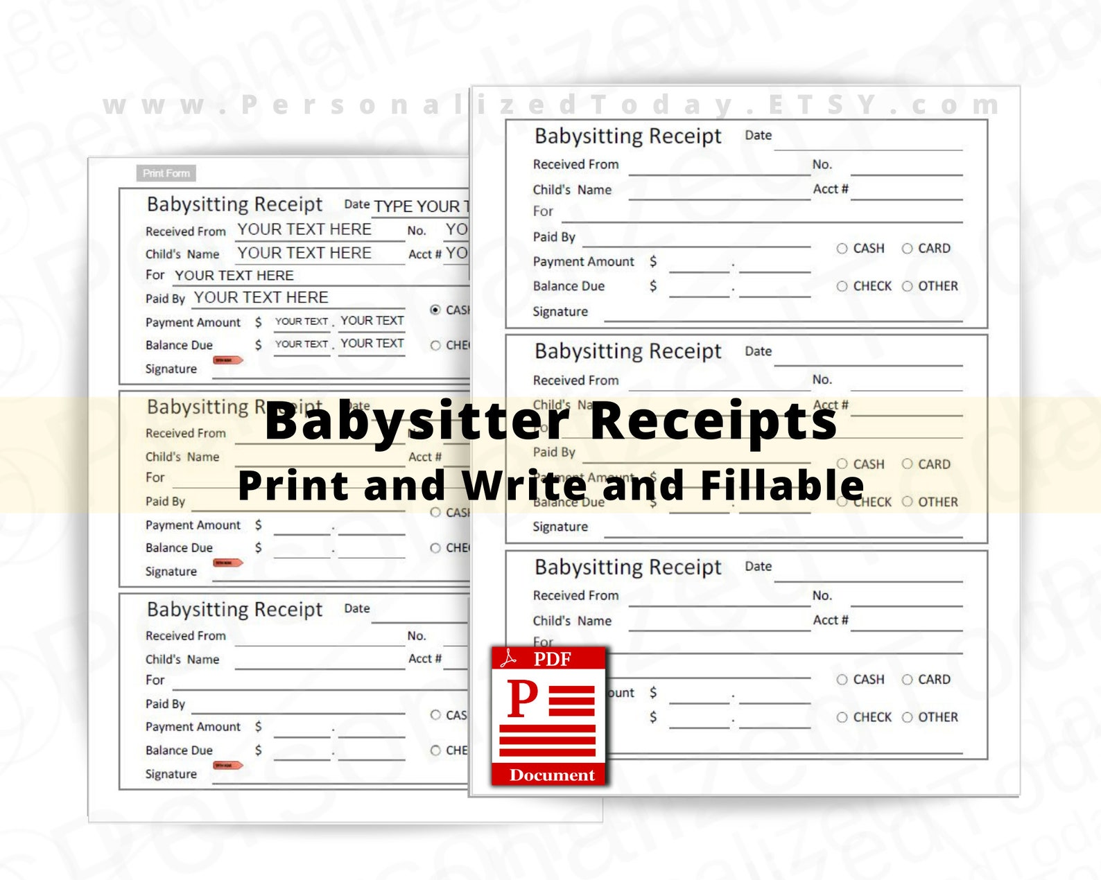 Babysitter Receipt Template Babysitter Receipt Template