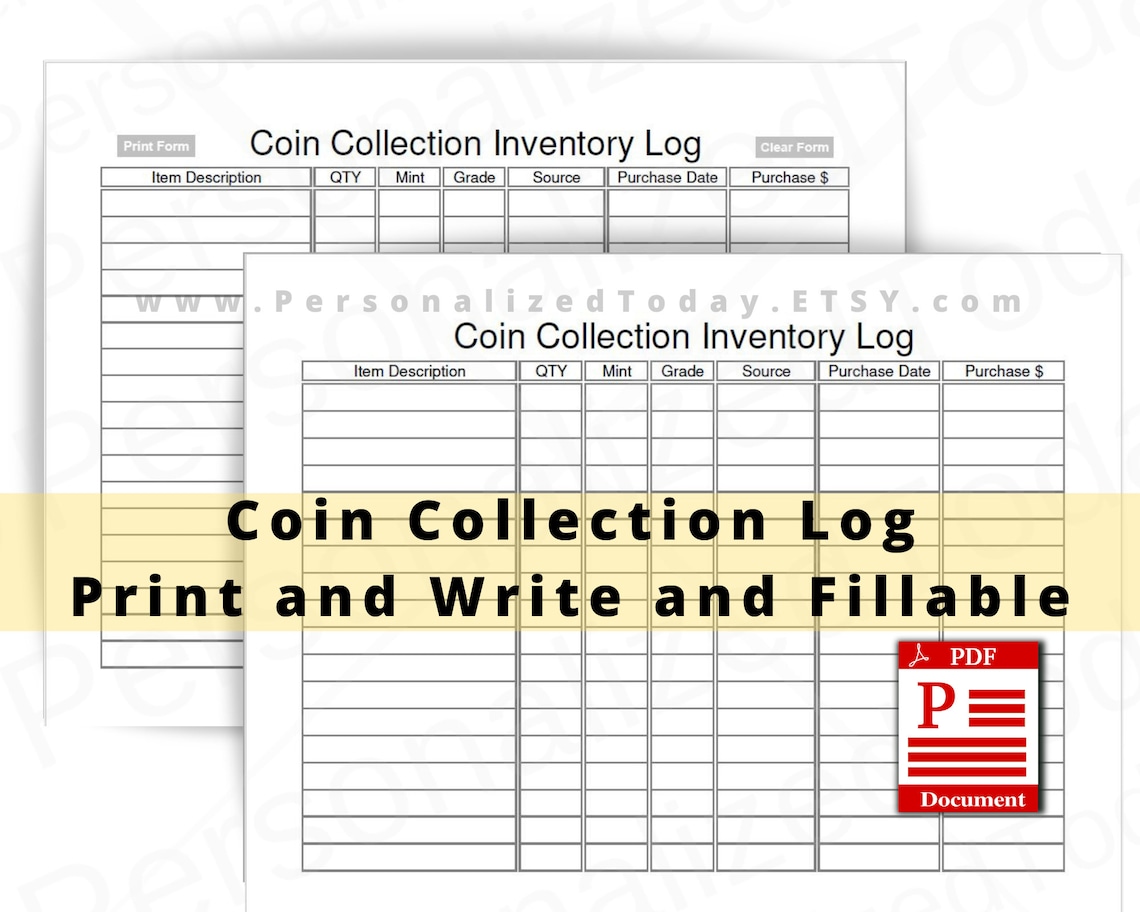 Free Printable Coin Inventory Sheets