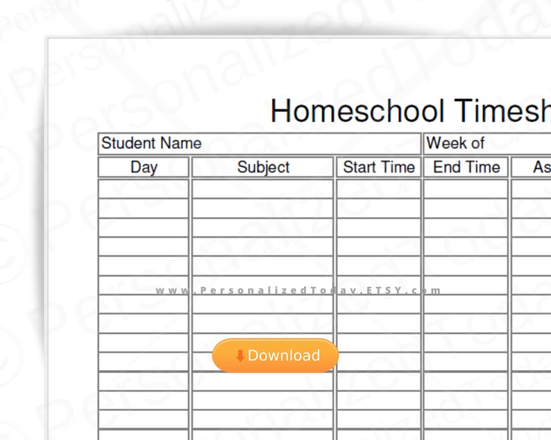 Homeschool Daily Log Editable and Print and Write PDF Files US | Etsy