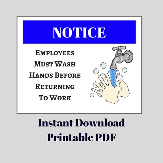 Workers Need to Clean Arms Ahead of Returning Towards Get the job done Indicator Prompt Down load Printable Rest room Indication Restroom Signal Cafe Hand Washing Signal photo relating to Employees Must Wash Hands Sign Printable referred to as Personnel Ought to Clean Arms Prior to Returning Toward Hard work Indication Instantaneous Down load Printable Toilet Signal Restroom Indicator Cafe Hand Washing Indicator